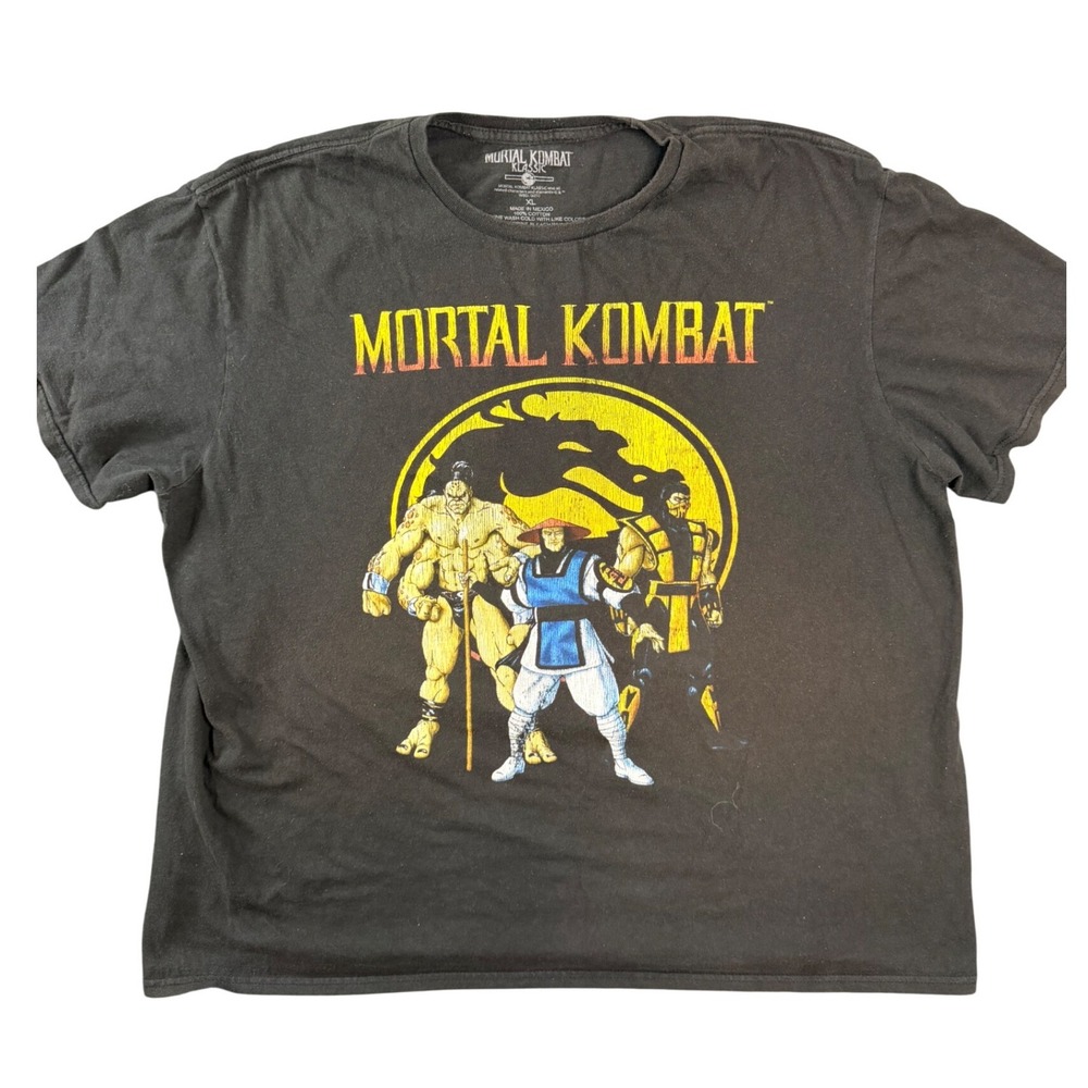 Mortal Kombat Klassic T Shirt Mens XL Black Goro Raiden Scorpion Graphic